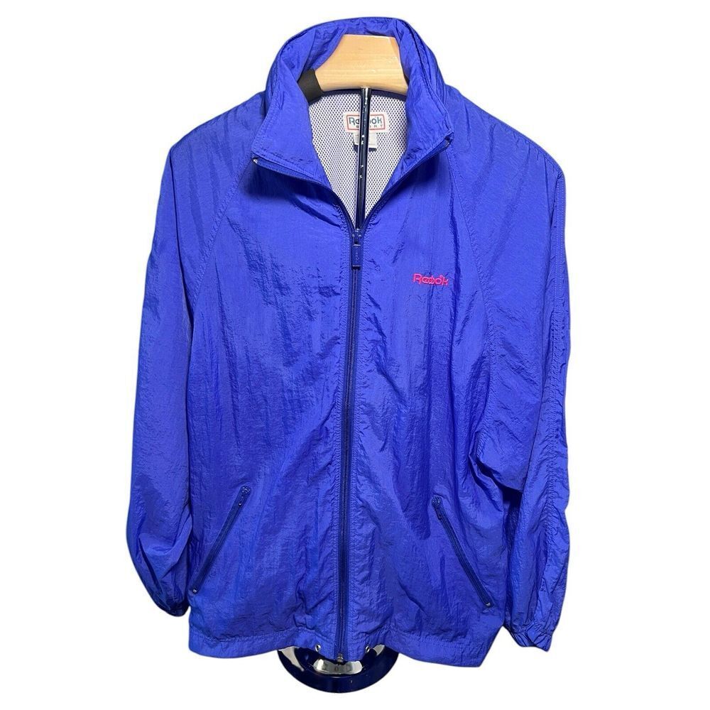 Vintage Reebok Windbreaker Zip Up Jacket Sz M Retro Throwback 80s 90s Y2K Street